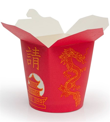 Контейнер чайна-бокс для WOK, 700 мл, круглое дно, "Золотой дракон" - фото 26592