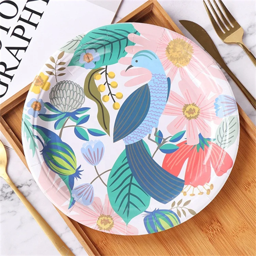 230 мм Бумажная тарелка серийная, ПТИЦЫ - фото 26698