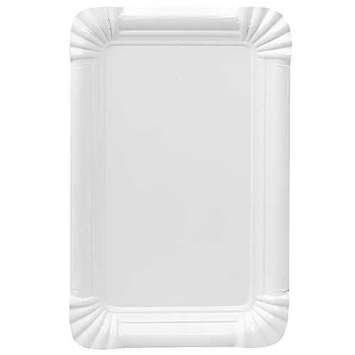 Тарелка бумажная одноразовая 130х200 мм ламинированная белая 100 шт. - фото 26840