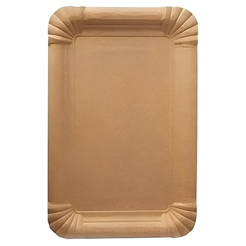 Тарелка бумажная одноразовая 130х200 мм ламинированная крафт 100 шт. - фото 26842