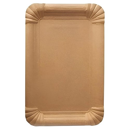 Тарелка бумажная одноразовая 130х200 мм неламинированная крафт 100 шт. - фото 26843