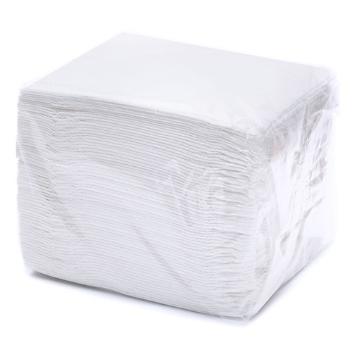 Салфетки 24х24 см, однослойные, белые, бумажные, 80 шт/упак, 60 упак/кор - фото 26894