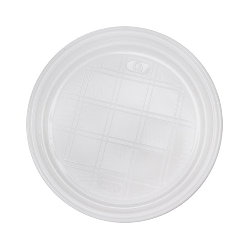 Тарелка d=205 мм пластиковая PS, Белая, 100 шт - фото 26895