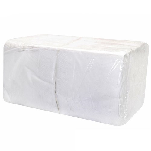 Салфетки 24х24 см, однослойные, белые, бумажные, 400 шт/уп, 18 уп/кор - фото 26900