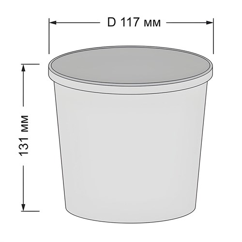 Бумажный контейнер для супа Green Ant Kraft 950 мл, d=117 мм - фото 26944