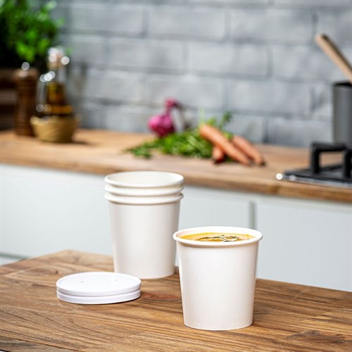 Бумажный контейнер для супа Green Ant White 450 мл, d=98 мм - фото 26948