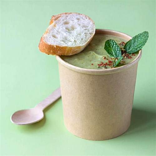 Бумажный контейнер для супа Green Ant Kraft 450 мл, d=98мм - фото 26952