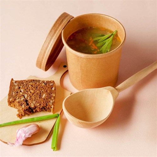 Бумажный контейнер для супа Green Ant Kraft 350 мл, d=90 мм - фото 26955