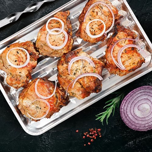 Форма алюминиевая для барбекю 1400 мл, с отверстиями, 342x228х24 мм, (х25/150) - фото 26994