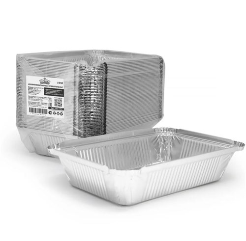 Форма алюминиевая 780 мл, прямоугольная, L-край, 210х148х38 мм, (х50/600) - фото 27011