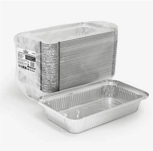 Форма алюминиевая 620 мл (R87L), прямоугольная, L-край, 219х127х33 мм, (х50/600) - фото 27019