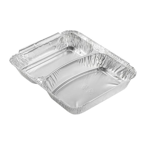 Форма алюминиевая 840 мл, прямоугольная, L-край, 2 секции, 227х177х30 мм, (х50/400) - фото 27021