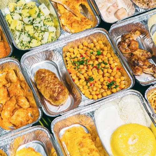 Форма алюминиевая 840 мл, прямоугольная, L-край, 2 секции, 227х177х30 мм, (х50/400) - фото 27023