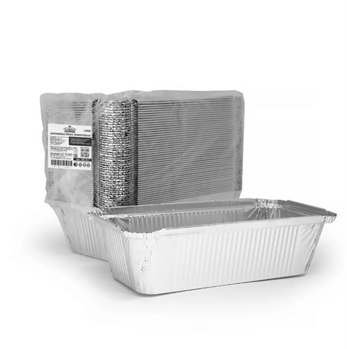 Форма алюминиевая 865 мл, прямоугольная, L-край, 217х113х53 мм, (х50/600) - фото 27028