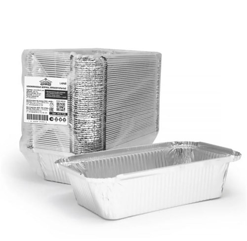 Форма алюминиевая 685 мл, прямоугольная, L-край, 201х118х45 мм, (х50/900) - фото 27033