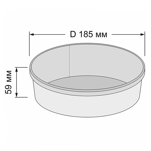 Бумажный салатник Kraft Round 1100 мл, d=185 мм, 300 шт - фото 27096