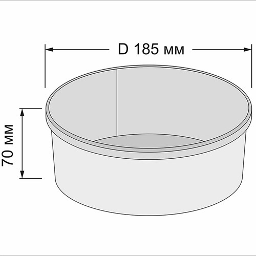 Бумажный салатник Green Ant White Round 1300 мл, d=185 мм, 300 шт - фото 27111