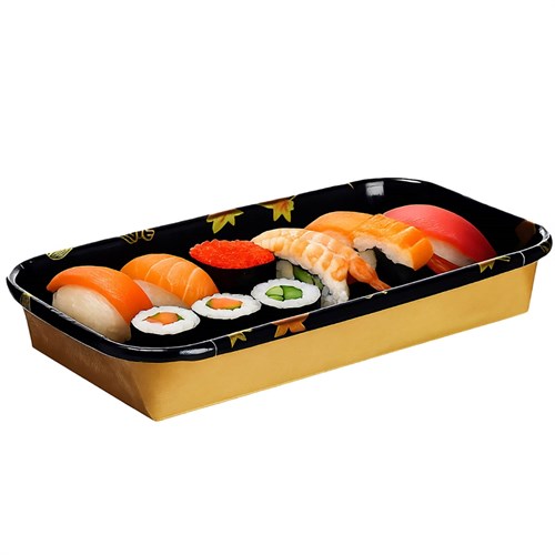 Контейнер бумажный Sushi Box Black 400 мл 91х160х24 мм - фото 27215