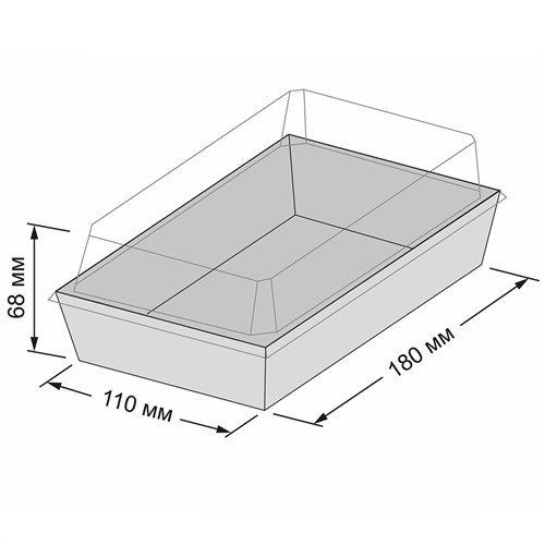 Контейнер бумажный Ant Box Kraft с крышкой 800 мл, 110x180x68 мм, 400 шт - фото 27242