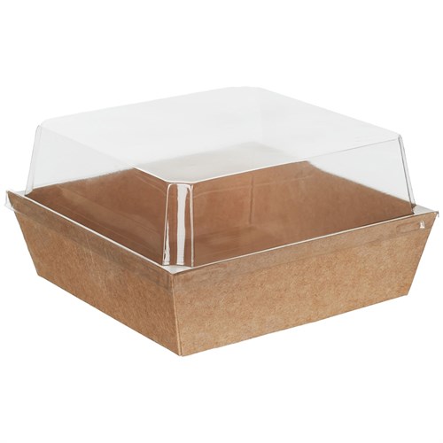 Контейнер бумажный Ant Box Kraft с крышкой 550 мл, 110x110x88 мм, 300 шт - фото 27255