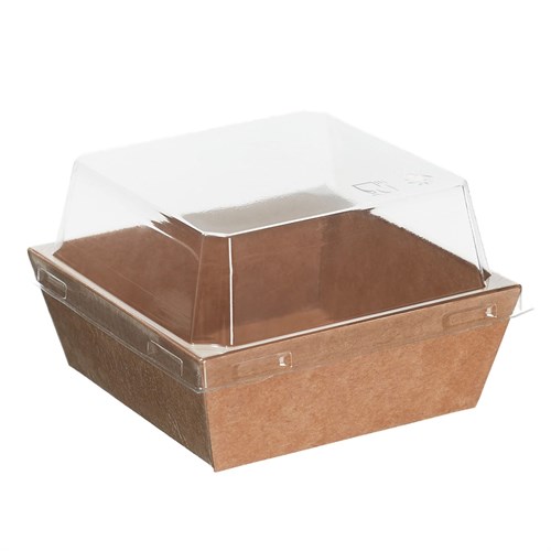 Контейнер бумажный Ant Box Kraft с крышкой 250 мл, 80x80x68 мм, 1000 шт - фото 27267