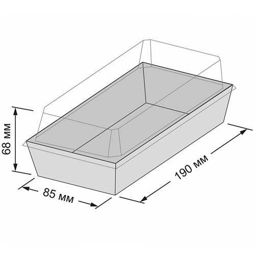 Контейнер бумажный Ant Box White с крышкой 600 мл, 85x190x68 мм, 350 шт - фото 27288