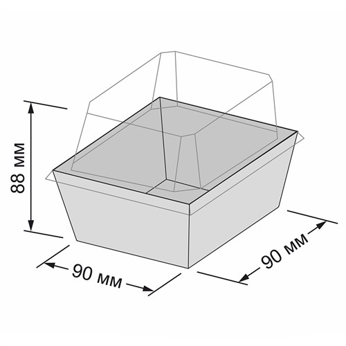 Контейнер бумажный Ant Box White с крышкой 350 мл, 90x90x80 мм, 750 шт - фото 27303
