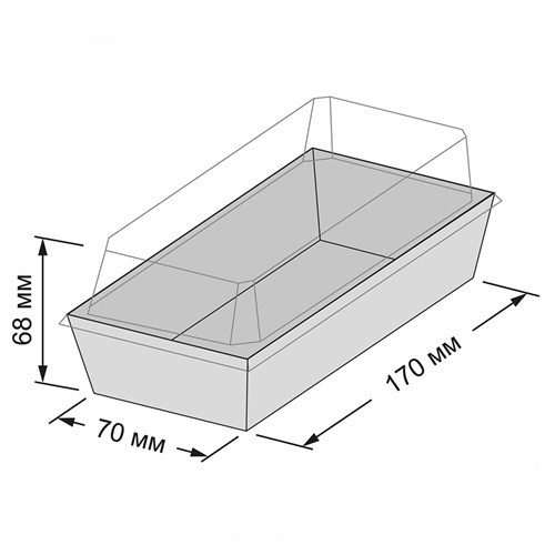 Контейнер бумажный Ant Box White с крышкой 300 мл, 70x170x68 мм, 600 шт - фото 27312