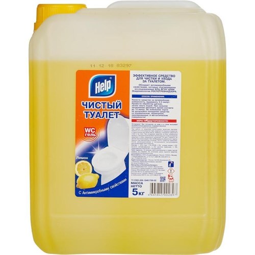 Средство для сантехники чистящее Help Чистый туалет 5 л для уборки туалета - фото 27335