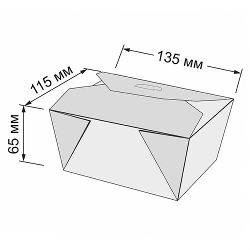 Ланчбокс бумажный складной Lunch Box Kraft 600 мл, 135x115x65 мм, 375 шт - фото 27343