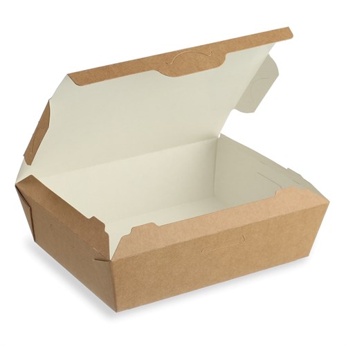Контейнер бумажный 600 мл 150х115х50мм LUNCH Крафт/Белый OSQ, 500 шт - фото 27365