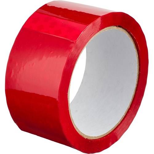 Скотч упаковочный красный 48 мм 50 м 43 мкм - фото 27414