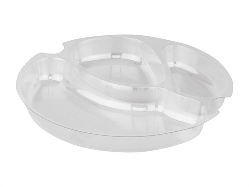 Вставка менажница для одноразового контейнера СП-190, 3 секции, прозрачная ПЭТ, 300 шт. - фото 27469