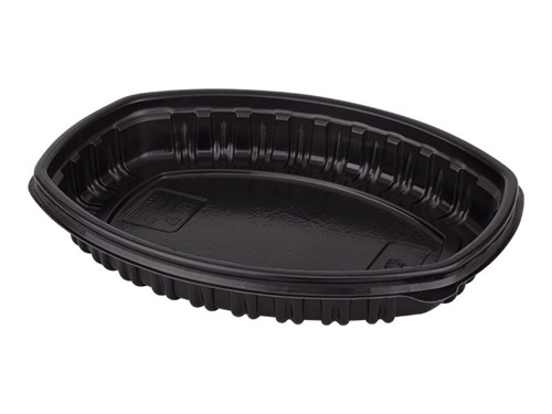 Контейнер СпК-257 овальный 257х202мм, h-37мм, 800 мл, черный, 300 шт - фото 27479