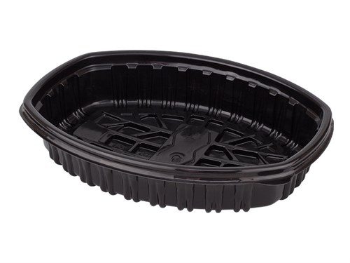 Контейнер овальный для курицы СпК-258, 258х202, h=48мм, черный, 240 шт - фото 27485