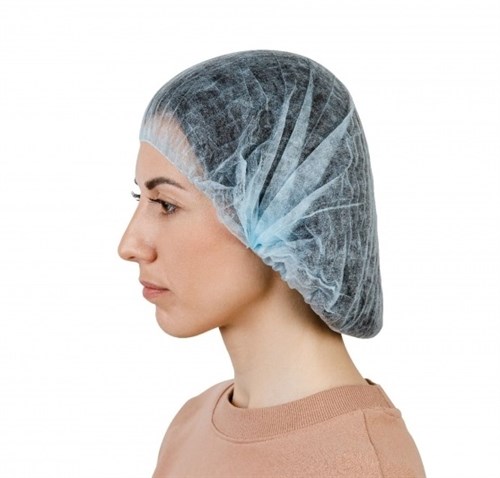 Одноразовая медицинская шапочка 'Шарлотта' голубая, панбонд, №100/1500 (№6) - фото 27513