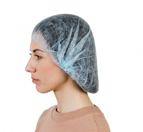 Одноразовая медицинская шапочка "Шарлотта" спанбонд, голубая, №100/1000 (№3) - фото 27518