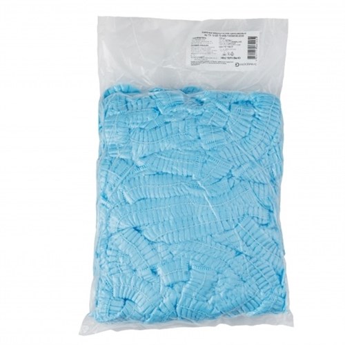 Одноразовая медицинская шапочка "Шарлотта" спанбонд, голубая, №100/1000 (№3) - фото 27519