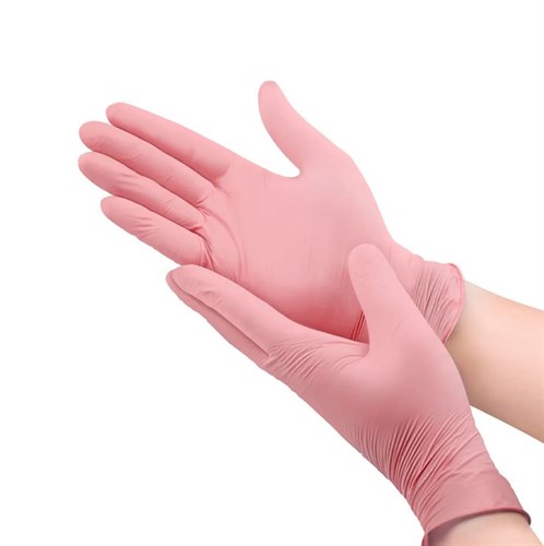Перчатки нитриловые, розовые, размер S, вес перчатки 3 г, 100шт. в уп., AVIORA, 402-868 - фото 27652