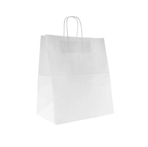Пакет бумажный с кручеными ручками, белый, 320*200*370 мм, AVIORA, 200 шт - фото 27703