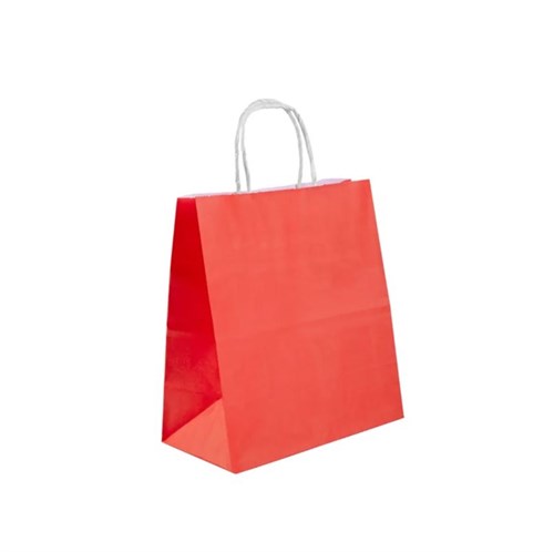 Пакет бумажный с кручеными ручками, красный, 220*120*250 мм, AVIORA, 250 шт - фото 27717