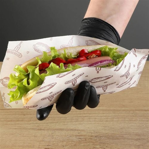 Уголок бумажный с рисунком "ХОТ-ДОГ", 225 х 80 + 40 мм, влагопрочный, белый, AVIORA, 100 шт/уп - фото 27734