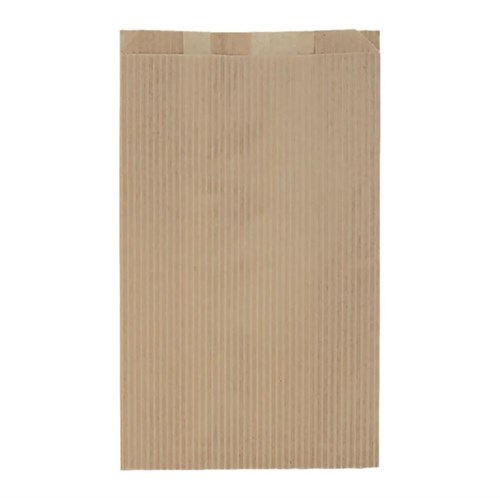 Пакет бумажный с рисунком "ПОЛОСКА", УНИВЕРСАЛЬНЫЙ, крафт, 350 х 200 + 100 мм, коричневый, AVIORA, 50 шт/уп - фото 27741