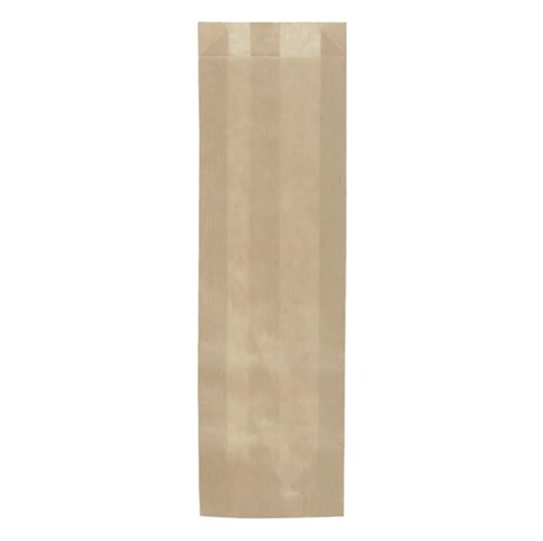 Пакет бумажный под ПИВНУЮ БУТЫЛКУ или МИНИ-БАГЕТ, 300 х 100 + 50 мм, крафт, коричневый, AVIORA, 100 шт/уп - фото 27769