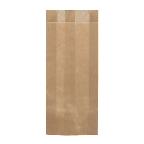 Пакет бумажный под СТОЛОВЫЕ ПРИБОРЫ, 200 х 80 + 20 мм, крафт, без печати, AVIORA, 100 шт/уп - фото 27777