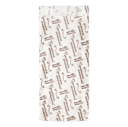 Пакет бумажный под ШАУРМУ, с рисунком "ПРИЯТНОГО АППЕТИТА", 220 х 90 + 40 мм, жиростойкий, белый, AVIORA, 100 шт/уп - фото 27784