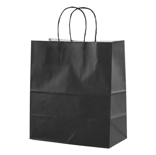 Пакет бумажный с кручеными ручками, чёрный, 260*150*340 мм, AVIORA, 200 шт - фото 27791