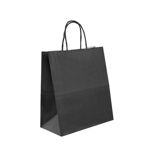 Пакет бумажный с кручеными ручками, черный, 220*120*250 мм, AVIORA, 250 шт - фото 27797