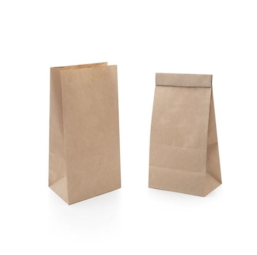 Крафт-пакет "навынос" А, 120*80*240 мм, 50 г./кв.м, прямоугольное дно - фото 27803