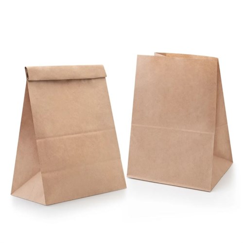 Крафт-пакет "навынос", 260 х 150 х 340 мм, 70 г./кв.м, прямоугольное дно - фото 27827